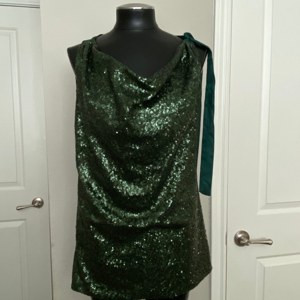Green Sequined Evening Top